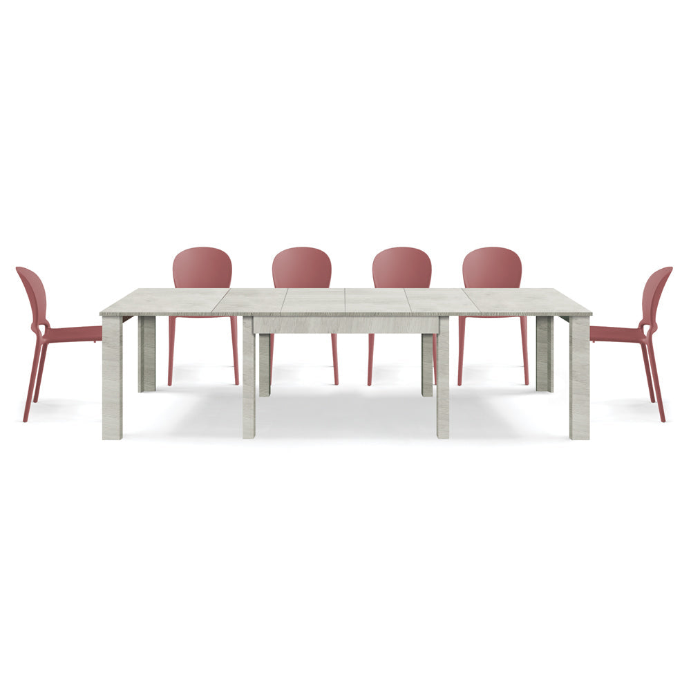 Tavolo allungabile da pranzo 160x90 fino a 320 cm Olmo Gesso modello BRIO MADE IN ITALY design moderno ideale per cucina, soggiorno e sala da pranzo