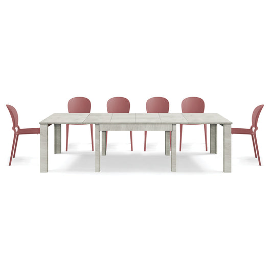 Tavolo allungabile da pranzo 160x90 fino a 320 cm Olmo Gesso modello BRIO MADE IN ITALY design moderno ideale per cucina, soggiorno e sala da pranzo