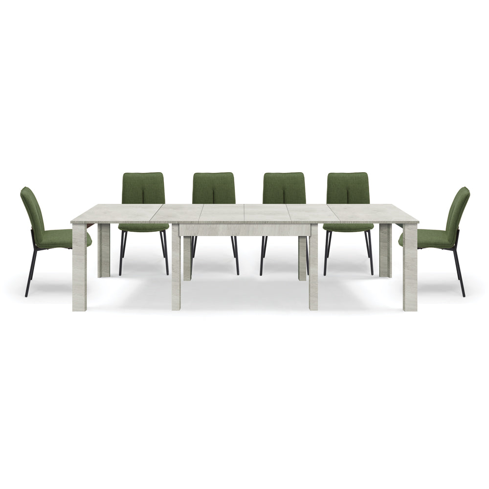 Tavolo allungabile da pranzo 160x90 fino a 320 cm Olmo Gesso modello BRIO MADE IN ITALY design moderno ideale per cucina, soggiorno e sala da pranzo