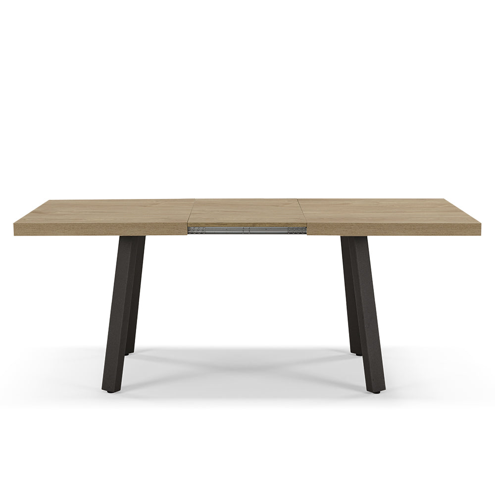 Tavolo allungabile da pranzo145x85 modello MIRO’ fino a 195 CM per sala da pranzo, cucina e soggiorno, design moderno con top in melaminico, colore Noce