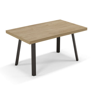 Tavolo allungabile da pranzo145x85 modello MIRO’ fino a 195 CM per sala da pranzo, cucina e soggiorno, design moderno con top in melaminico, colore Noce