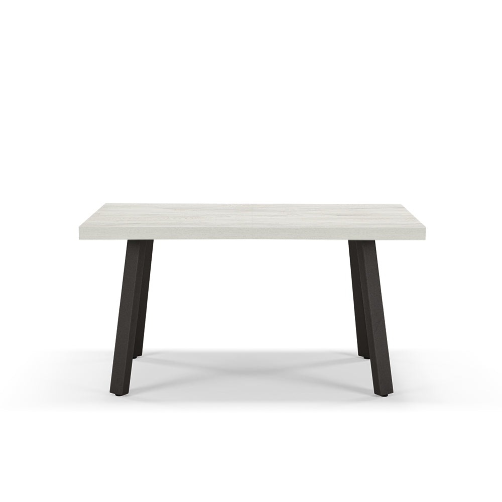 Tavolo allungabile da pranzo145x85 modello MIRO’ fino a 195 CM per sala da pranzo, cucina e soggiorno, design moderno con top in melaminico, colore Quercia Bianco