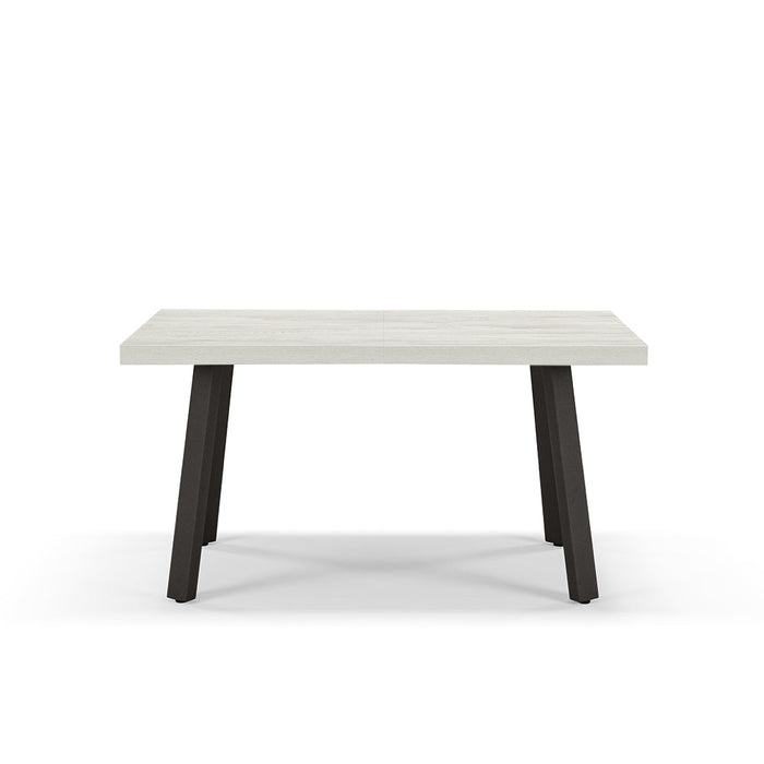 Tavolo allungabile da pranzo145x85 modello MIRO’ fino a 195 CM per sala da pranzo, cucina e soggiorno, design moderno con top in melaminico, colore Quercia Bianco