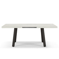 Tavolo allungabile da pranzo145x85 modello MIRO’ fino a 195 CM per sala da pranzo, cucina e soggiorno, design moderno con top in melaminico, colore Quercia Bianco