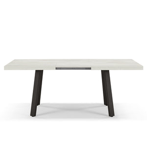 Tavolo allungabile da pranzo145x85 modello MIRO’ fino a 195 CM per sala da pranzo, cucina e soggiorno, design moderno con top in melaminico, colore Quercia Bianco