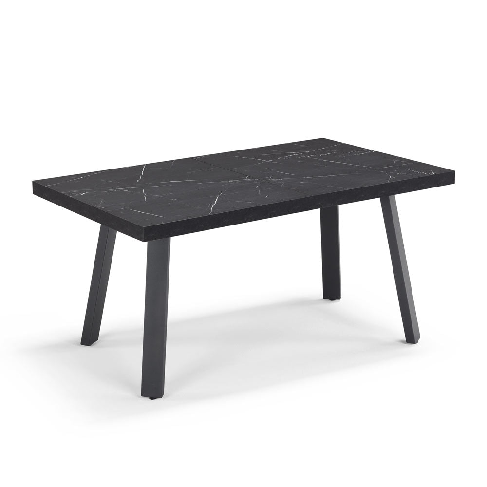 Tavolo allungabile da pranzo145x85 modello MIRO’ fino a 195 CM per sala da pranzo, cucina e soggiorno, design moderno con top in melaminico, colore Pietra Nera