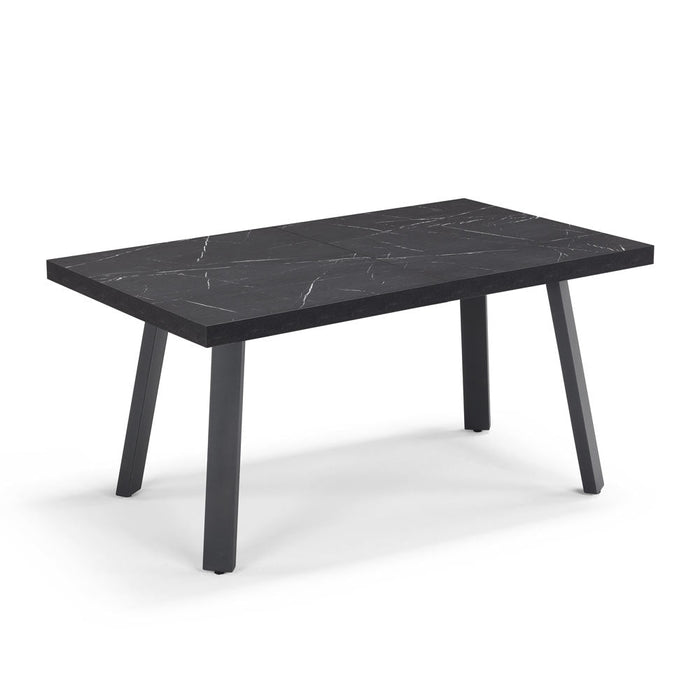 Tavolo allungabile da pranzo145x85 modello MIRO’ fino a 195 CM per sala da pranzo, cucina e soggiorno, design moderno con top in melaminico, colore Pietra Nera