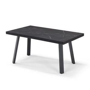 Tavolo allungabile da pranzo145x85 modello MIRO’ fino a 195 CM per sala da pranzo, cucina e soggiorno, design moderno con top in melaminico, colore Pietra Nera
