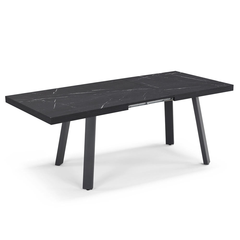 Tavolo allungabile da pranzo145x85 modello MIRO’ fino a 195 CM per sala da pranzo, cucina e soggiorno, design moderno con top in melaminico, colore Pietra Nera
