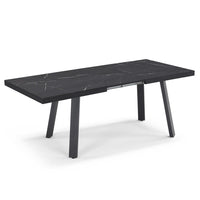 Tavolo allungabile da pranzo145x85 modello MIRO’ fino a 195 CM per sala da pranzo, cucina e soggiorno, design moderno con top in melaminico, colore Pietra Nera