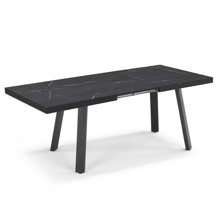 Tavolo allungabile da pranzo145x85 modello MIRO’ fino a 195 CM per sala da pranzo, cucina e soggiorno, design moderno con top in melaminico, colore Pietra Nera