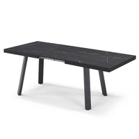 Tavolo allungabile da pranzo145x85 modello MIRO’ fino a 195 CM per sala da pranzo, cucina e soggiorno, design moderno con top in melaminico, colore Pietra Nera