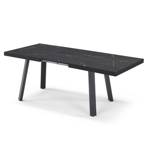 Tavolo allungabile da pranzo145x85 modello MIRO’ fino a 195 CM per sala da pranzo, cucina e soggiorno, design moderno con top in melaminico, colore Pietra Nera