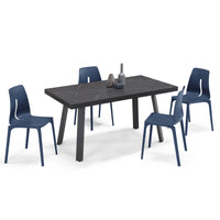 Tavolo allungabile da pranzo145x85 modello MIRO’ fino a 195 CM per sala da pranzo, cucina e soggiorno, design moderno con top in melaminico, colore Pietra Nera