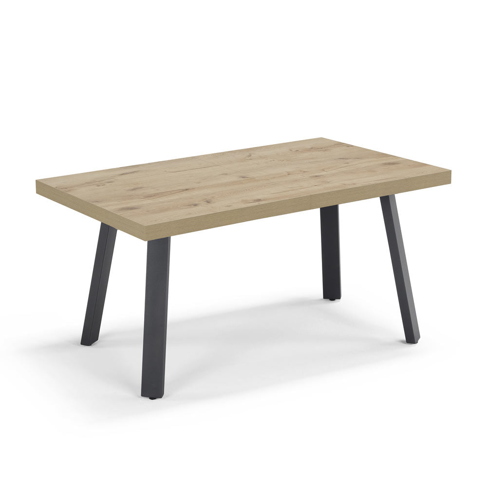 Tavolo allungabile da pranzo145x85 modello MIRO’ fino a 195 CM per sala da pranzo, cucina e soggiorno, design moderno con top in melaminico, colore Quercia