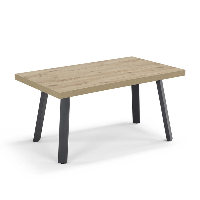 Tavolo allungabile da pranzo145x85 modello MIRO’ fino a 195 CM per sala da pranzo, cucina e soggiorno, design moderno con top in melaminico, colore Quercia