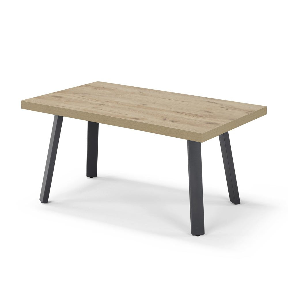 Tavolo allungabile da pranzo145x85 modello MIRO’ fino a 195 CM per sala da pranzo, cucina e soggiorno, design moderno con top in melaminico, colore Quercia