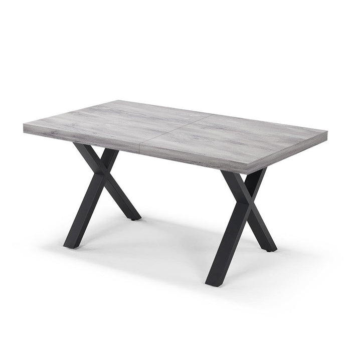 Tavolo allungabile da pranzo 160x90 MADE IN ITALY modello PABLO fino a 260 CM per sala da pranzo, cucina e soggiorno, design moderno con top in melaminico, colore Cemento