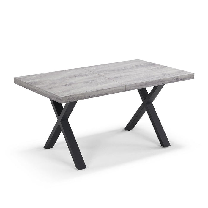 Tavolo allungabile da pranzo 160x90 MADE IN ITALY modello PABLO fino a 260 CM per sala da pranzo, cucina e soggiorno, design moderno con top in melaminico, colore Cemento