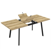 Tavolo allungabile Lini piano rovere e gambe in metallo nero