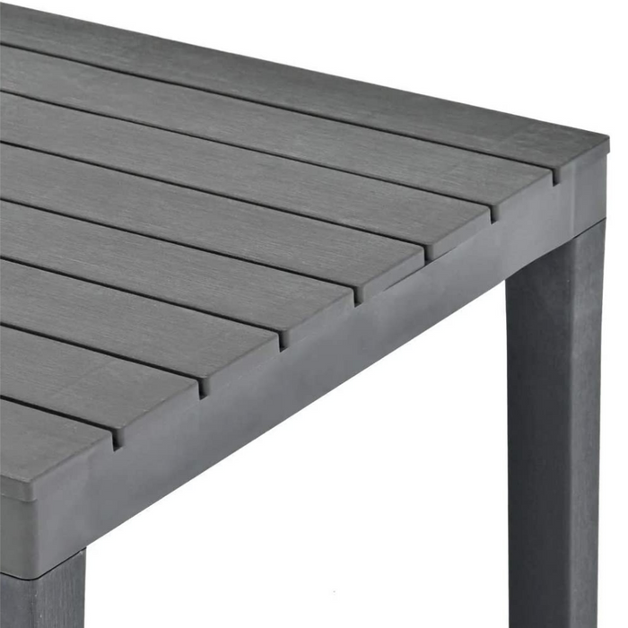 Tavolo quadrato da giardino 78x78x72h cm in plastica effetto legno colore antracite Tomaino