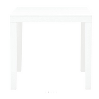 Tavolo quadrato da giardino 78x78x72h cm in plastica effetto legno colore bianco Tomaino