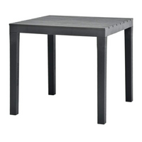 Tavolo quadrato da giardino 78x78x72h cm in plastica effetto legno colore antracite Tomaino