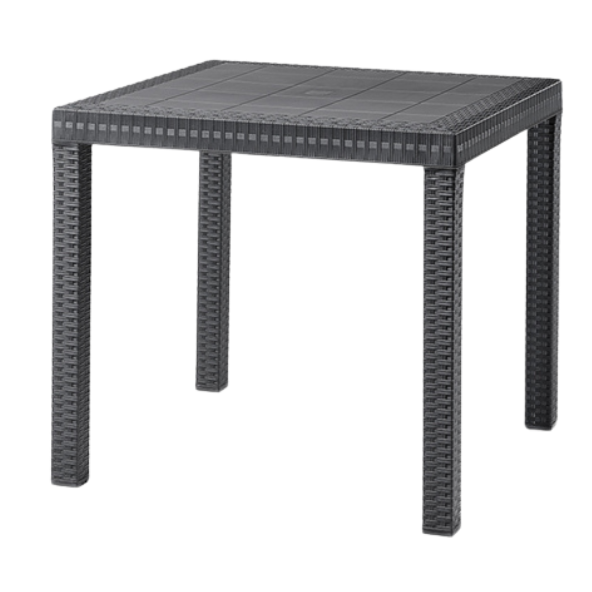 Tavolo da giardino in plastica quadrato Dallas effetto Rattan - Nero