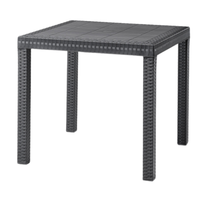 Tavolo da giardino in plastica quadrato Dallas effetto Rattan - Nero