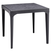 Tavolo da giardino in plastica quadrato Malmo effetto legno - Nero