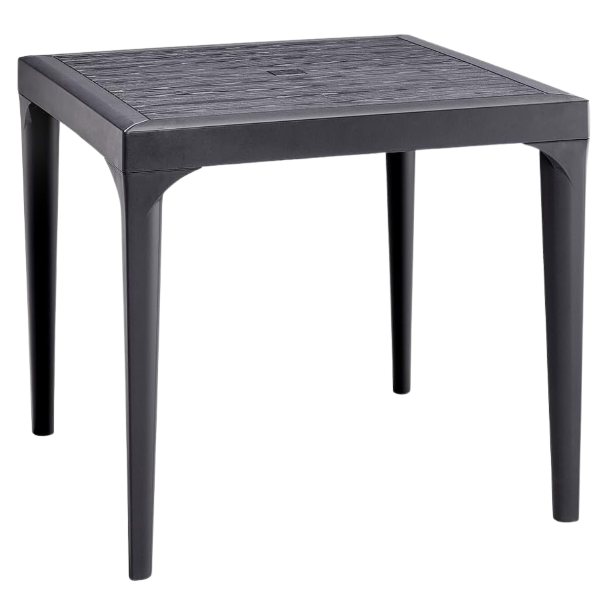 Tavolo da giardino in plastica quadrato Malmo effetto legno - Nero