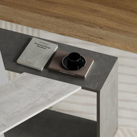 Tavolino da salotto Trio colore cemento bianco