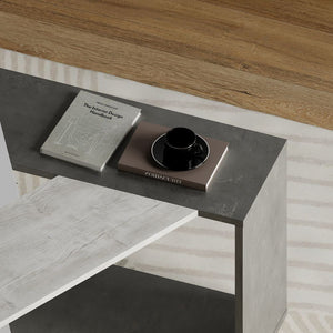 Tavolino da salotto Trio colore cemento bianco