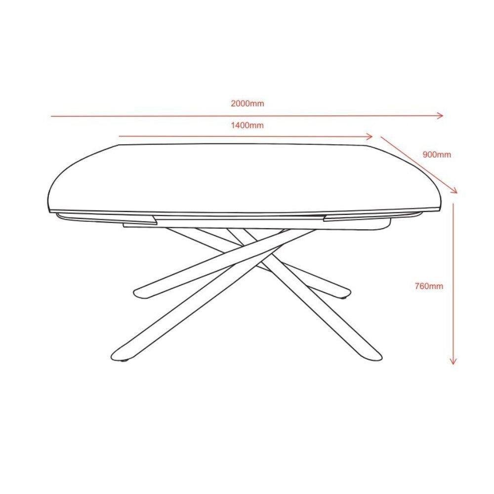 Tavolo girevole automatico allungabile Astrid con piano in ceramica bianco opaco con gambe colore bianco