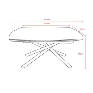 Tavolo girevole automatico allungabile Astrid con piano in ceramica bianco opaco con gambe colore bianco