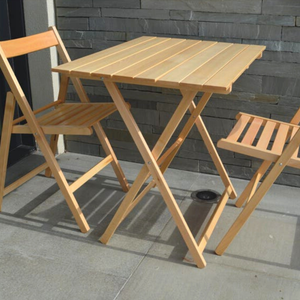 Tavolo pieghevole in legno 60×90cm uso interno ed esterno, salvaspazio Tomaino