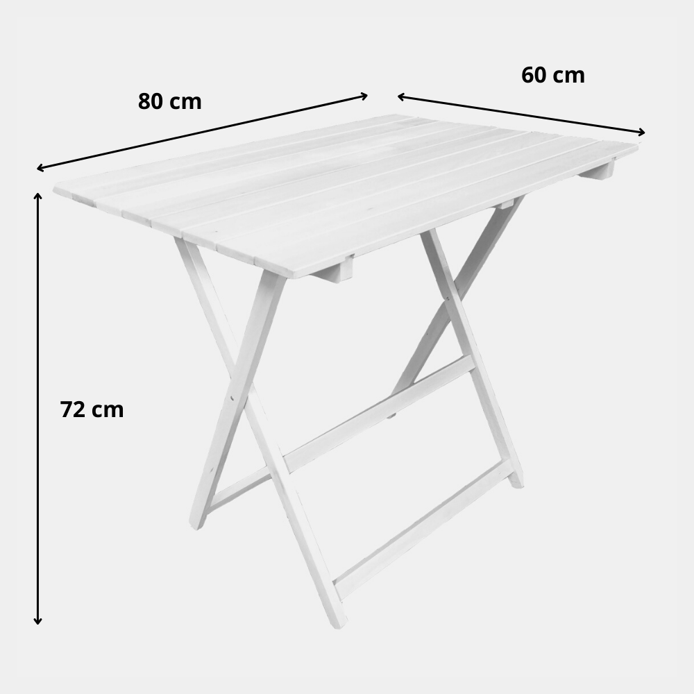 Tavolo pieghevole in legno 60x80cm casa, giardino, salva spazio, Tomaino