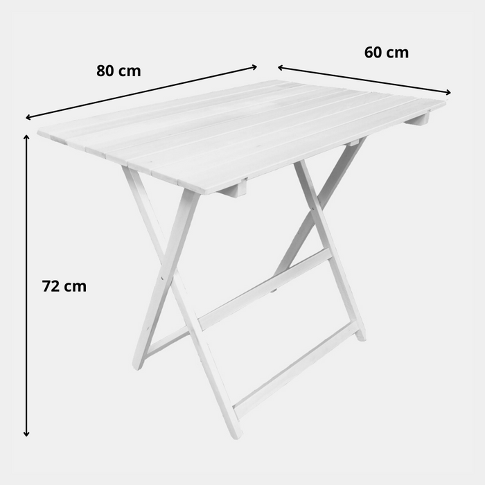 Tavolo pieghevole in legno 60x80cm casa, giardino, salva spazio, Tomaino