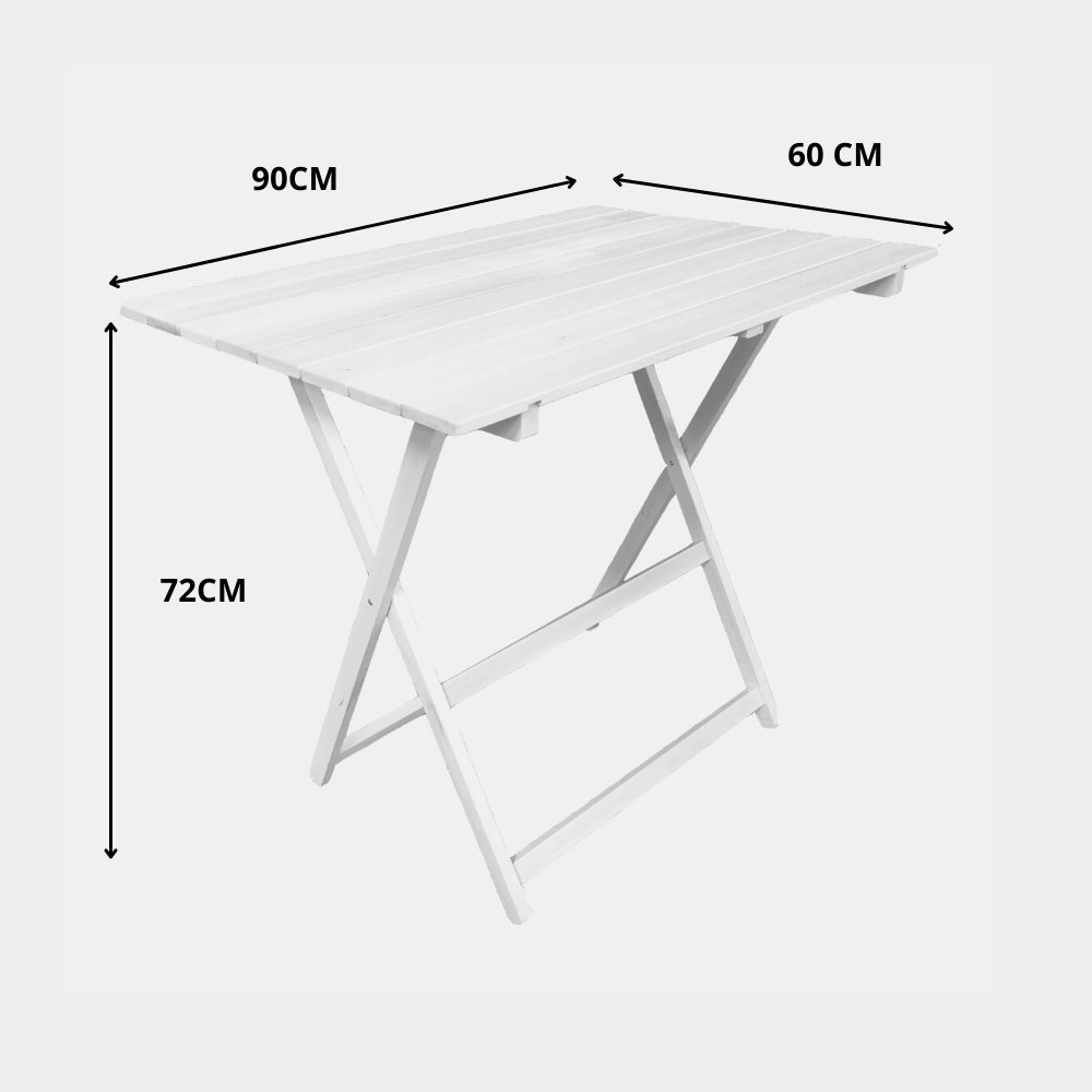 Tavolo pieghevole in legno 60×90cm uso interno ed esterno, salvaspazio Tomaino