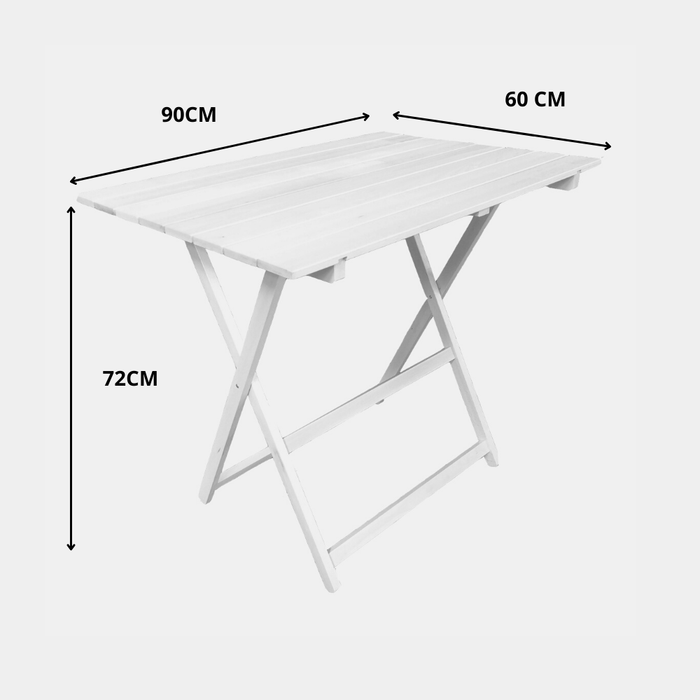 Tavolo pieghevole in legno 60×90cm uso interno ed esterno, salvaspazio Tomaino