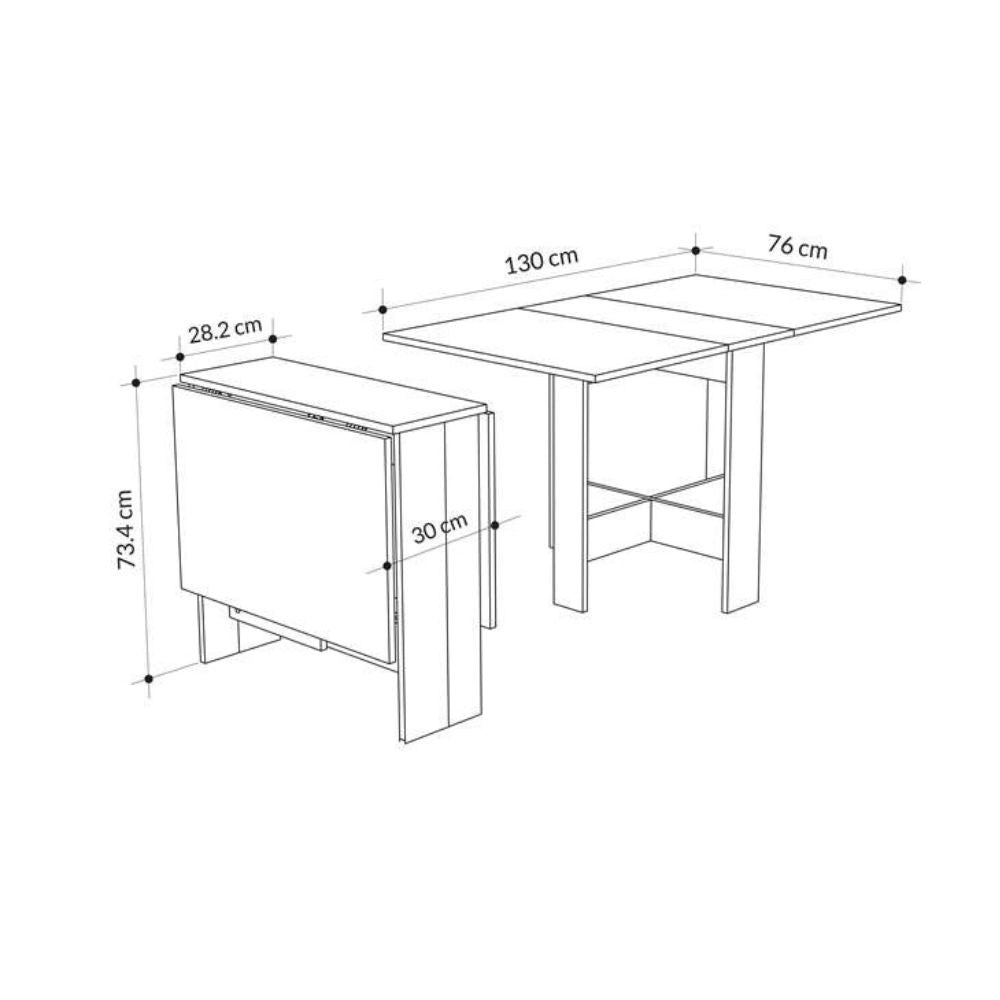 Tavolo pieghevole salvaspazio Artemio colore cemento