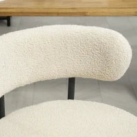 Set di 2 Sedie da Pranzo con Schienale in Tessuto e Piedi in Acciaio, 51 x 51 x 76 cm, Beige e Nero