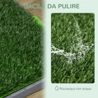 Toilette per Cani con Prato Finto, Erba di Ricambio e Vassoio Inferiore, 67x41cm