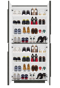 Scarpiera 4 ante L 81.2 x H 167.6 x P 39.2 cm 32 paia, antracite