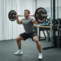 Set 2 Dischi Pesi da 5kg in Gomma con Foro da 2"/5 cm per Manubri e Bilancieri, Nero