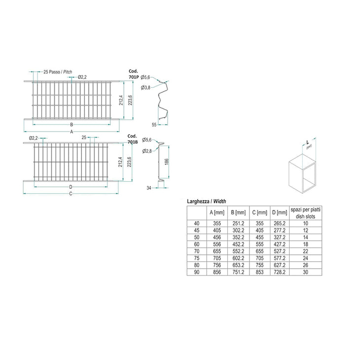 Scolapiatti Colapiatti In Metallo Verniciato Grigio Compelto Di Staffe Di Montaggio E Vaschetta In Acciaio Inox Per Pensili Da 80Cm Lunghezza 76Cm