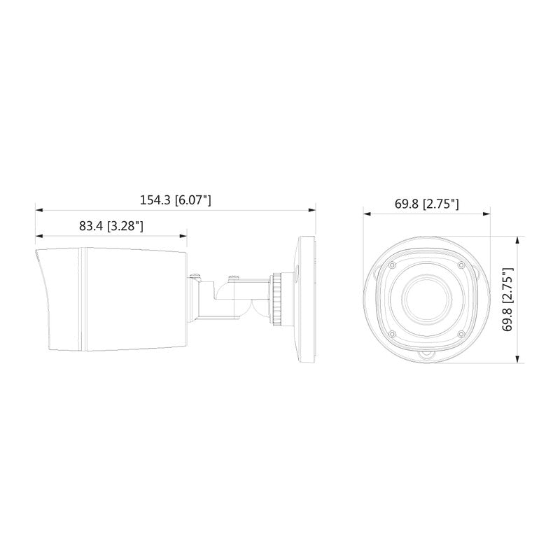 Telecamera Analogica Bullet 720P 1MP Ottica Fissa 3.6mm IP67 DC12V HDCVI Smart IR Carcassa Plastica DAHUA HAC-HFW1000RP