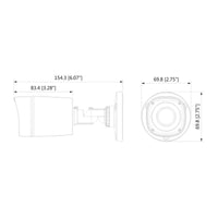 Telecamera Analogica Bullet 720P 1MP Ottica Fissa 3.6mm IP67 DC12V HDCVI Smart IR Carcassa Plastica DAHUA HAC-HFW1000RP