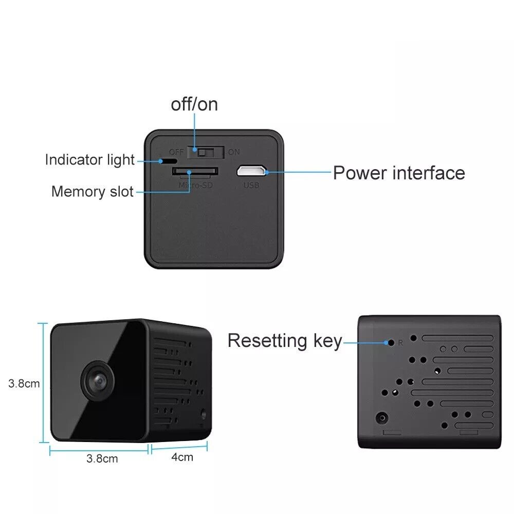 Telecamera Spia Microcamera IP WiFi Nascosta HD Micro Camera Mini Spy Cam 37248