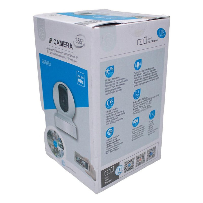 Telecamera di Sicurezza Wi-Fi 2MP Supporta 2.4 e 5Ghz Videocamera di Sorveglianza Regolabile 355 Sensore di Movimento Integrato Modello 7235